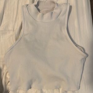 ALO Yoga White Ribbed Tank Top